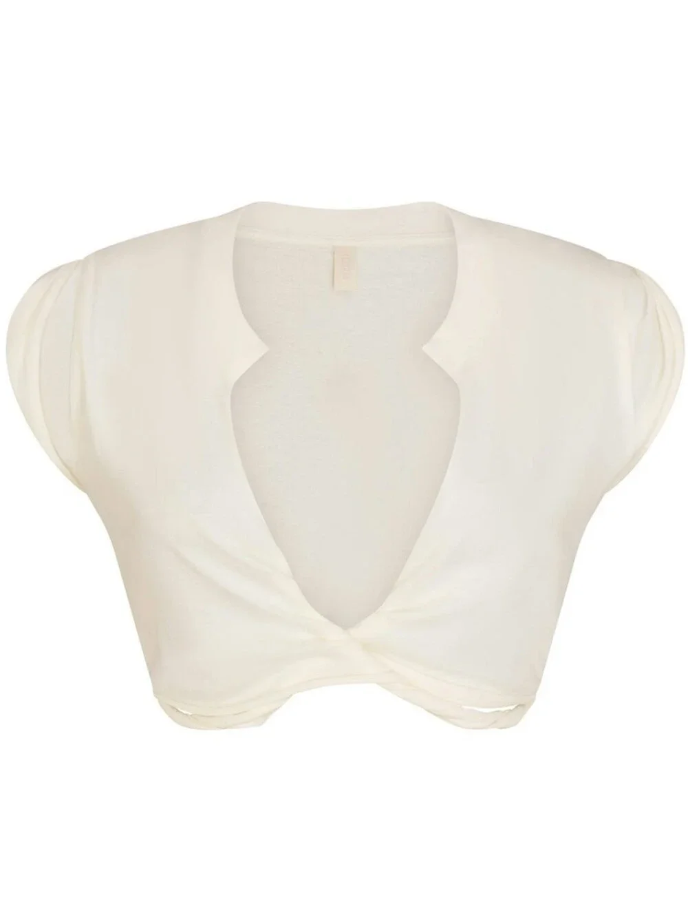 Skims Cotton Jersey Cover-Ups Twisted Plunge T-shirt CU-STT-7213W Egret Medium
